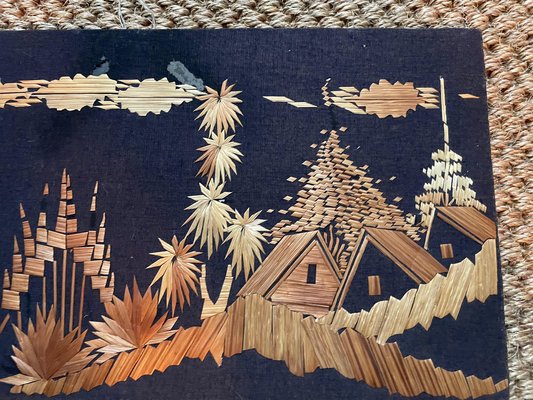 Lot De Dessous De Verre En Palissandre De Madagascar Avec Marqueterie De Paille - Artisanat Français Occasion
