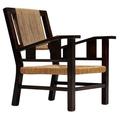 Easy Chair in Wood and Rope by Francis Jourdain, France, 1930s for