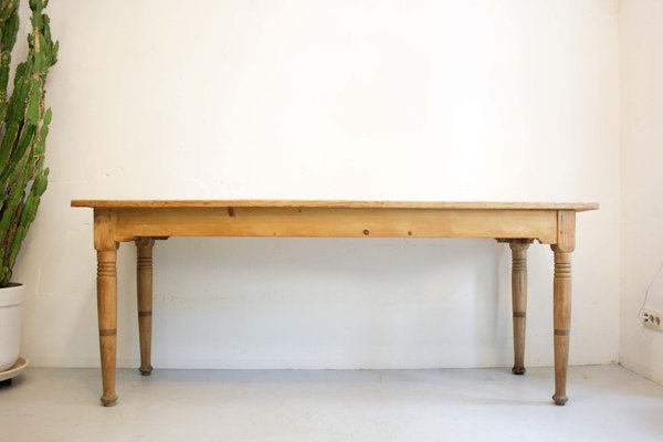Langer Antiker Tisch aus Weichholz bei Pamono kaufen