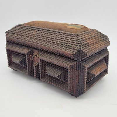 Handmade Tramp Art Wood Box for sale at Pamono