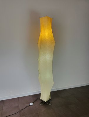 Ghost Floor Lamp in Cocoon and Steel by Tobia & Afra Scarpa for
