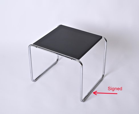 American Bauhaus Black Laccio Side Table by Marcel Breuer for Knoll 1940s