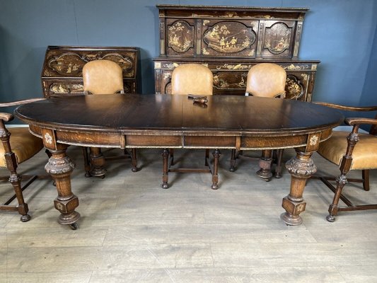 Vintage oak table and stools discount