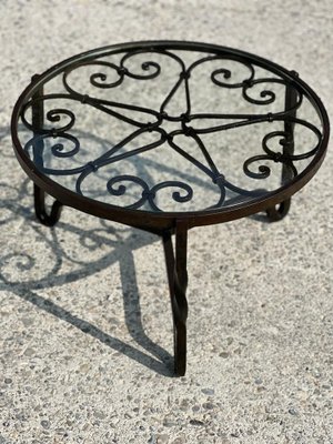 Round wrought deals iron coffee table