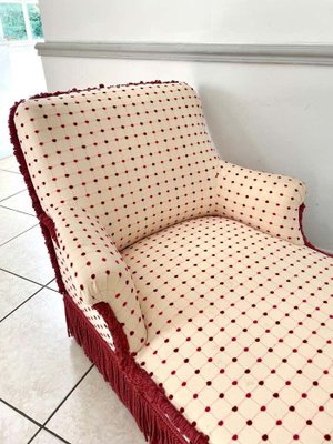 Liseuse Méridienne Napoléon III - Velours Cerise, Bois, France, Très Bon état