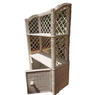White wicker shelf unit best sale