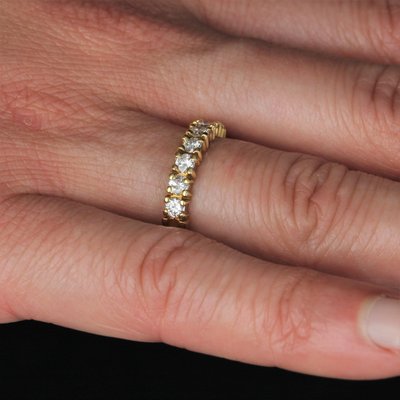 Fede nuziale moderna in oro giallo 18 carati con diamanti, Francia in  vendita su Pamono
