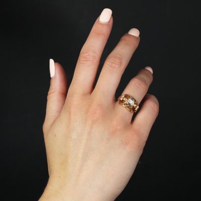 Modern Chiseled Braided Wedding Ring in 18 Karat Rose Gold for sale at  Pamono