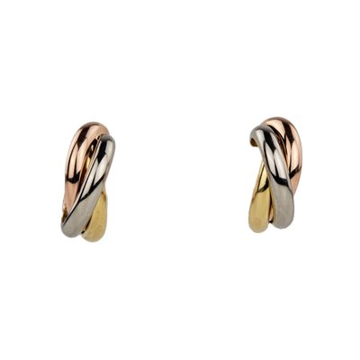 Tricolor Weave Gold Earrings from Cartier 2000s