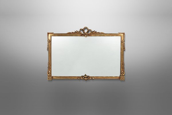Specchio vintage con cornice dorata in vendita su Pamono