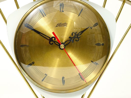 Mid-Century Atlanta Sunburst Brass Clock, 1950s for sale at Pamono