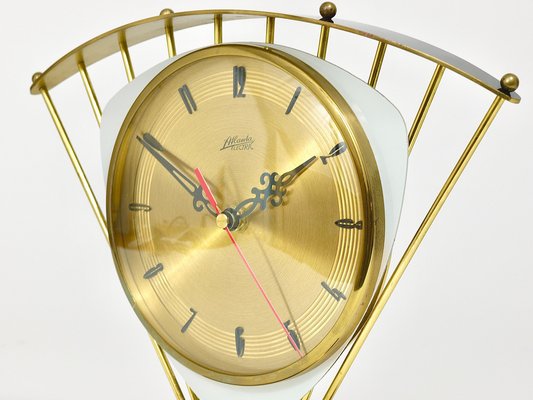 Mid-Century Atlanta Sunburst Brass Clock, 1950s for sale at Mid-Century Atlanta Sunburst Brass Clock, 1950s for sale at