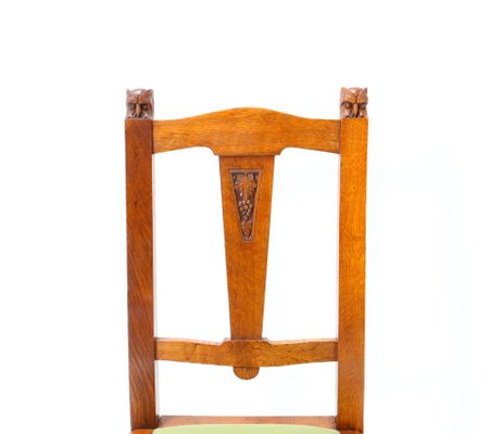 Arts Crafts Art Nouveau Oak Side Chair by Kobus de Graff, 1900s