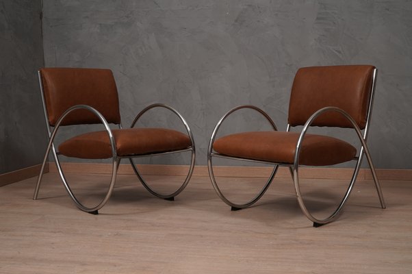 Leather metal armchair hotsell
