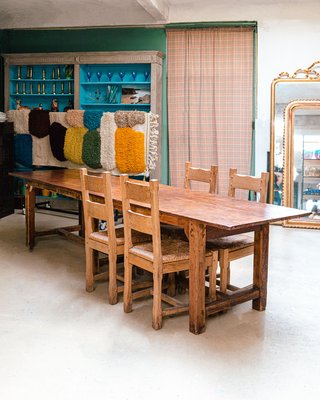 Vintage French Atelier Work Table in Pine for sale at Pamono