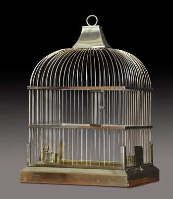 Parrot Cage in Brass and Wood from 19th Century, France at 1stDibs