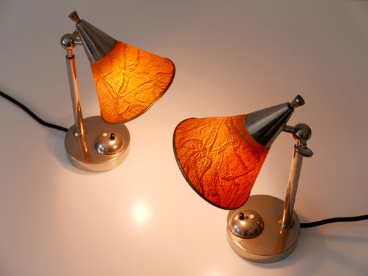 Art Deco Bauhaus Bedside Table Lamps, Germany, 1920s, Set of