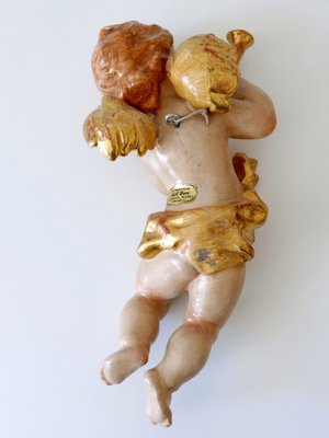 Art Mural Français Porte-plaque En Bois - Chérubins Putti Style French, 39x19 Pouces
