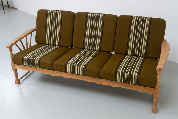 Vintage Danish Sofa in Oak by Henning Kjaernulf 1960s