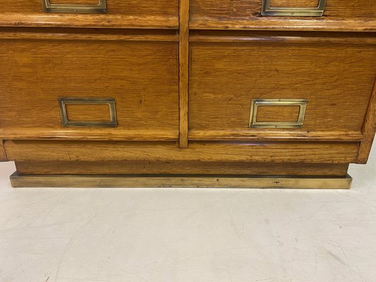 Mid-Century Oak Cabinet with 16 Drawers, 1950s for sale at
