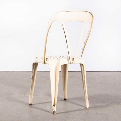 Original French Dining Chairs in White attributed to Tolix 1950s