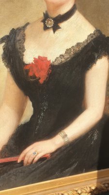Camille Deschamps, Portrait of Woman in Black Dress, 19th Century, Oil on Canvas, Framed for sale at Pamono Camille Deschamps, Portrait of Woman in Black Dress, 19th Century, Oil on Canvas, Framed for sale at Pamono