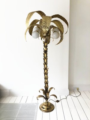 Lampadaire palmier métal laiton doré marque J-Line hauteur 200cm