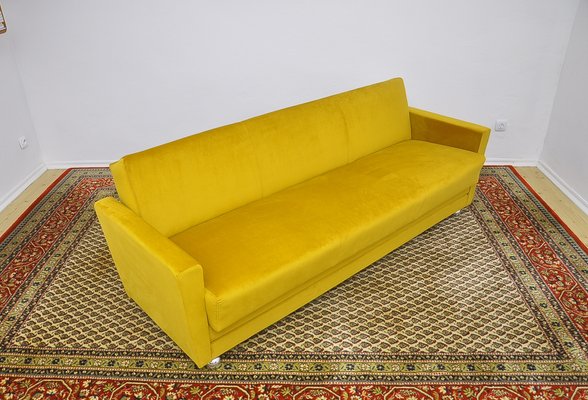 Ikea yellow velvet sale sofa