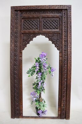 サウジ建国記念日デザイン アラビアン香炉（バフール用） Antique Handmade and Handcarved Archway Door Frame, Nuristan