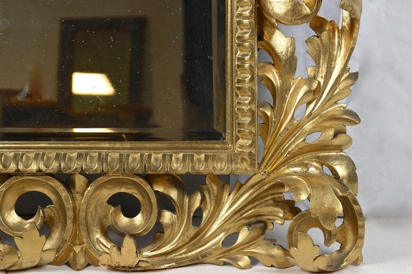 Antique Wavy Glass Mirror & Frame