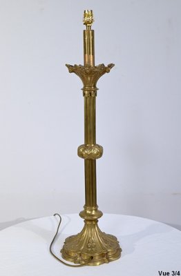 Gilt Bronze Candleholder Table Light, Late 19th Century for sale