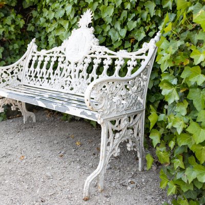 Relaxdays Barrière De Jardin En Fonte Blanche - Design Antique - 2 éléments H.25 X L.14,5 Cm