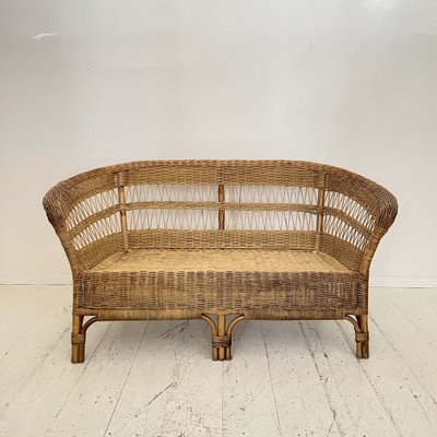 Mid century rattan sofa best sale