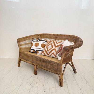 Mid Century French Rattan Sofa 1972