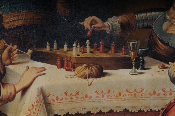 Chess Game, 1890, Oil Painting, Framed