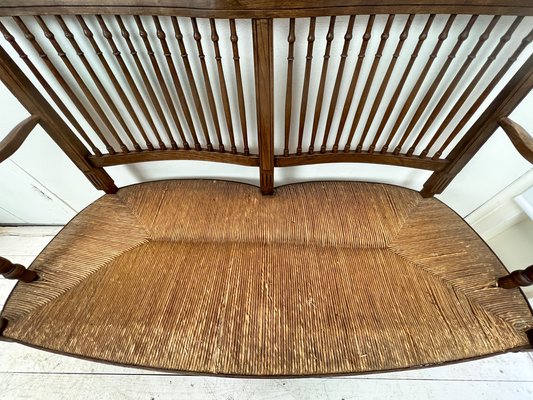Rush seat 2024 bench with back