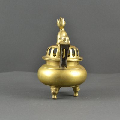 Japanese Incense Burner with Lion Decoration Lid for sale at Pamono