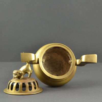 Japanese Incense Burner with Lion Decoration Lid for sale at Pamono