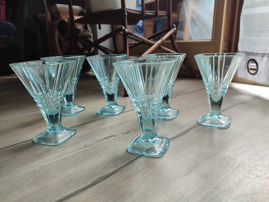 Vintage Italian Ice Cream Cups in Blue, 1970s, Set of 6 for