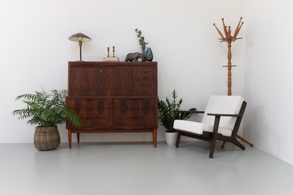 Vintage Danish Oak and Bouclé Ge290 Lounge Chair by Hans J Vintage Danish Oak and Bouclé Ge290 Lounge Chair by Hans J