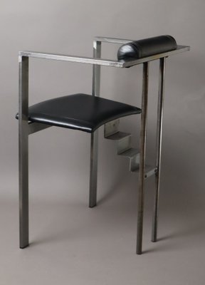 Postmodern Model Trix Chair in Leather and Metal from K.F. Forster