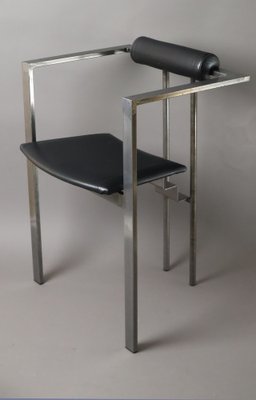 Postmodern Model Trix Chair in Leather and Metal from K.F. Forster