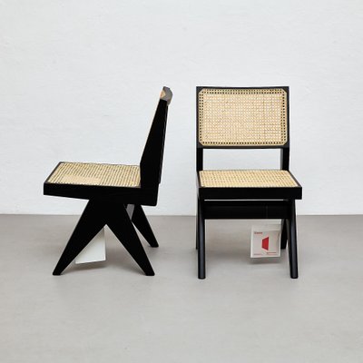055 Capitol Complex Chair by Pierre Jeanneret for Cassina Set of