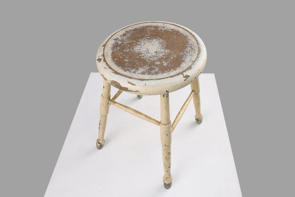 White Rustic Stool 1930s for sale at Pamono