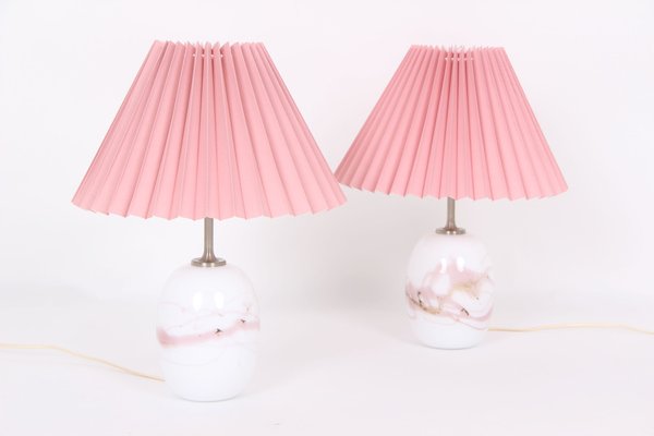 Sakura Table Lamps in Pink by Michael Bang for Holmegaard 1980s