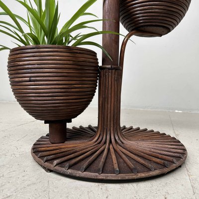Rattan Pflanzenständer Mit Dreieckbeinen – Naturlook Für Innen & Außen, 32,5 X 21 Cm