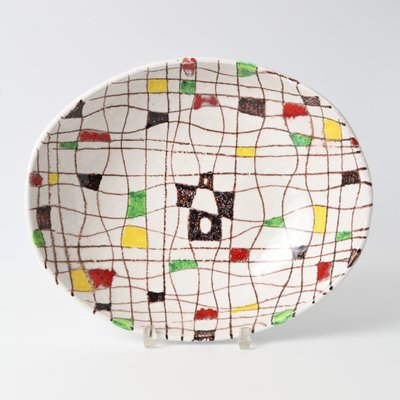 Mid-Century Mondrian Bowl by Aldo Londi for Bitossi, 1960s for
