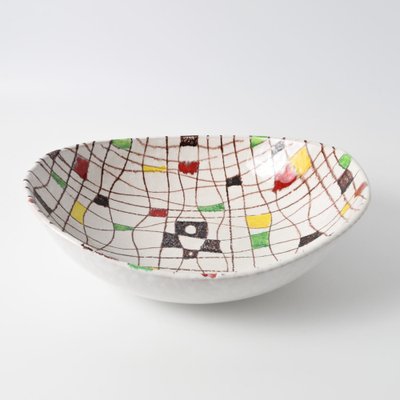 Mid-Century Mondrian Bowl by Aldo Londi for Bitossi, 1960s for