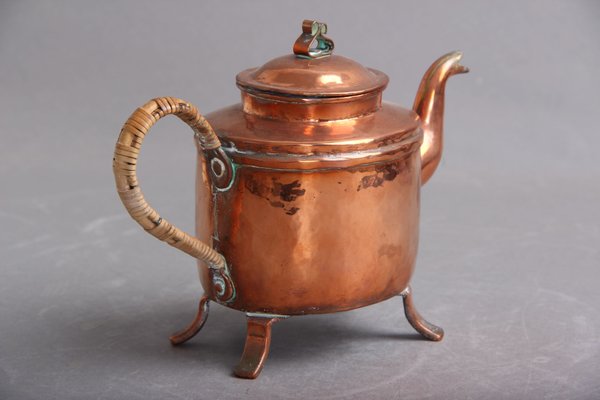 Vintage Mid Century Copper & Brass Teapot Kettle - Made in Holland