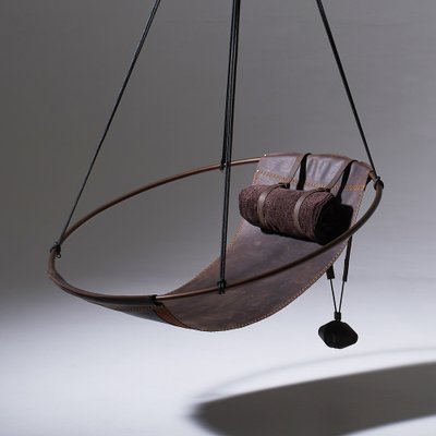 Oil Dyed Genuine Leather Sling Hanging Chair from Studio Stirling
